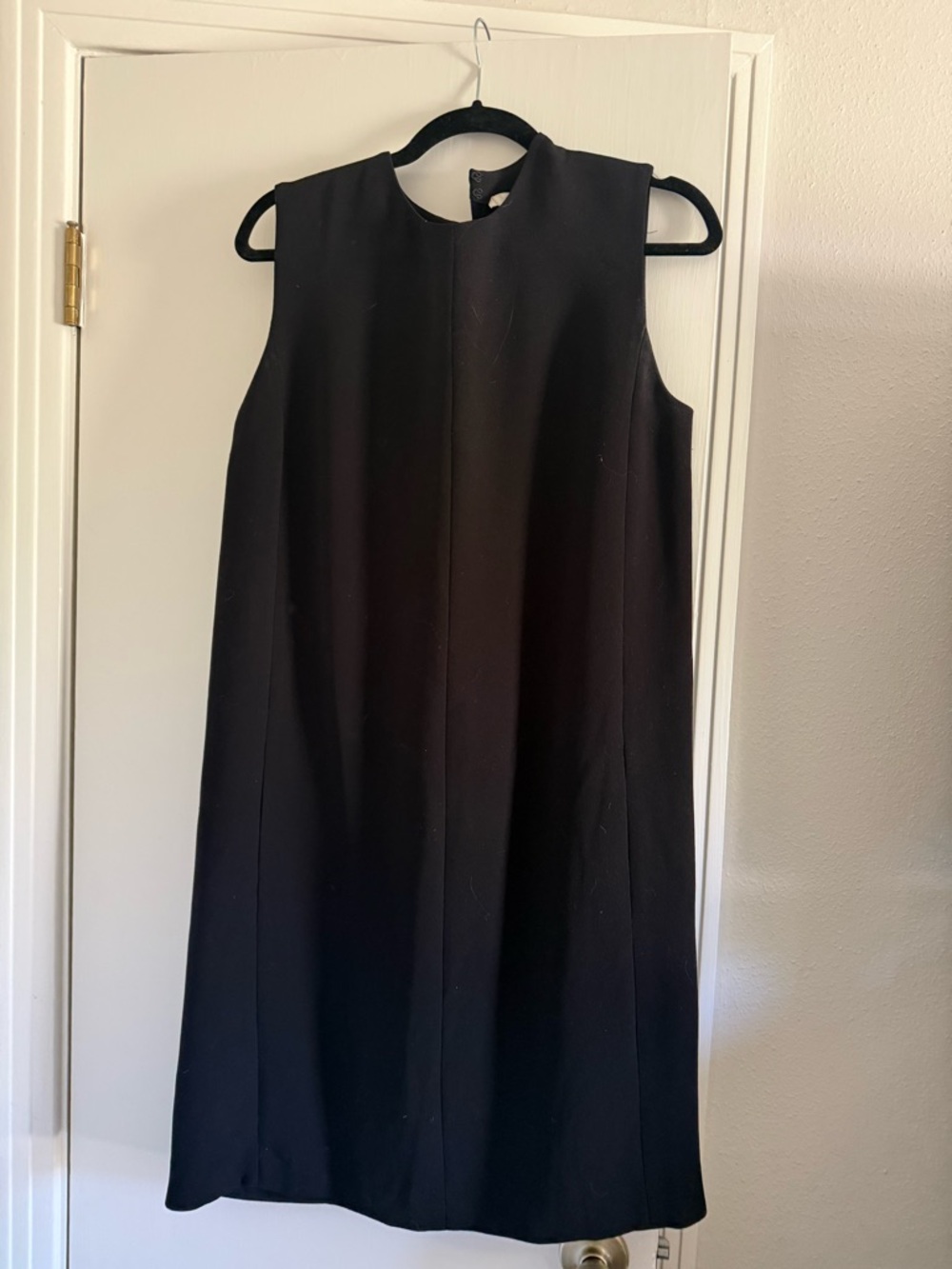 Vince Black Sleeveless Midi Shift Dress